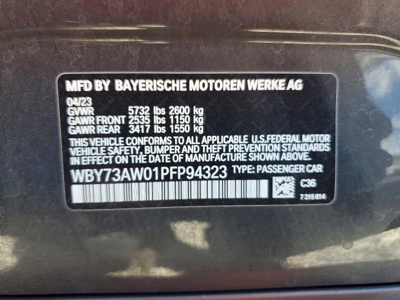 49980776 :رقم المزاد ، WBY73AW01PFP94323 vin ، 2023 Bmw I4 مزاد بيع