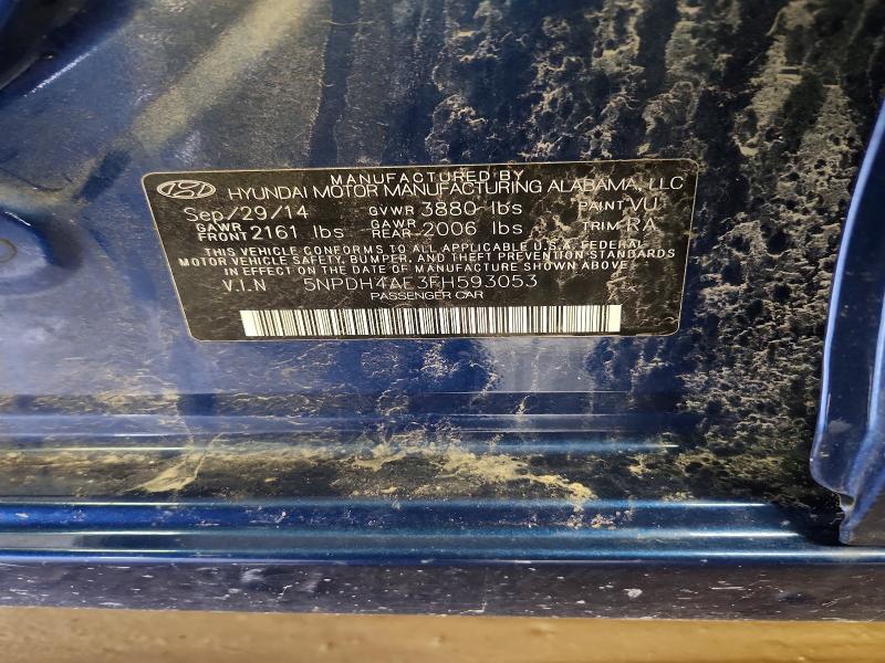 Aukcja sprzedaży 2015 Hyundai Elantra, vin: 5NPDH4AE3FH593053, numer aukcji: 48262836