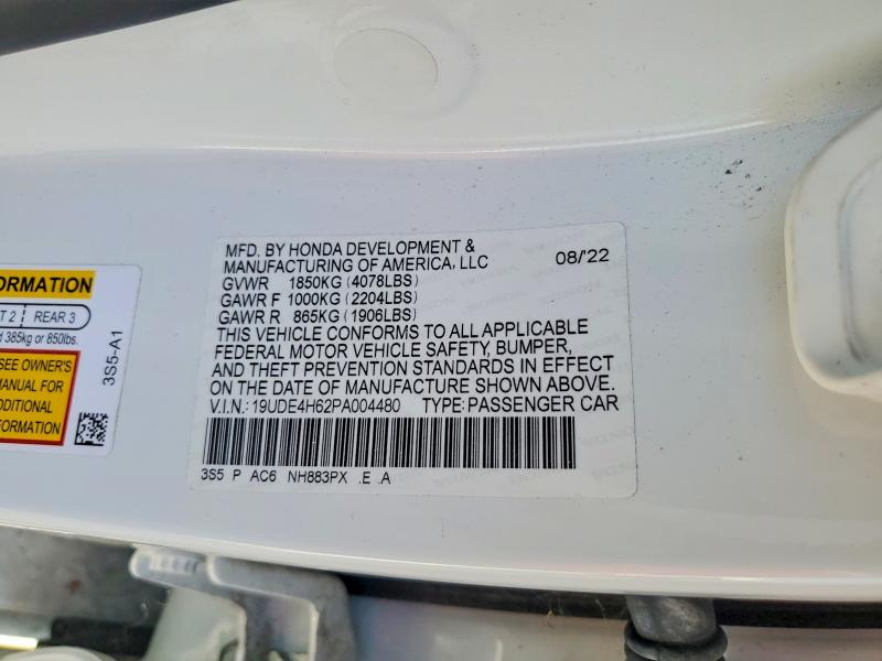 51203446 :رقم المزاد ، 19UDE4H62PA004480 vin ، 2023 Acura Integra مزاد بيع