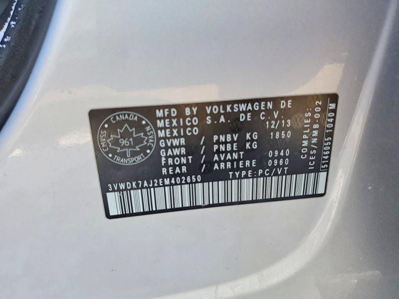 Продаж на аукціоні авто 2014 Volkswagen Jetta, vin: 3VWDK7AJ2EM402650, номер лоту: 47871196