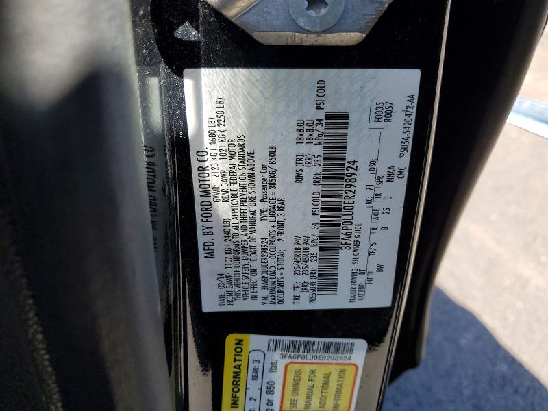 Aukcja sprzedaży 2014 Ford Fusion, vin: 3FA6P0LU0ER298924, numer aukcji: 51565376