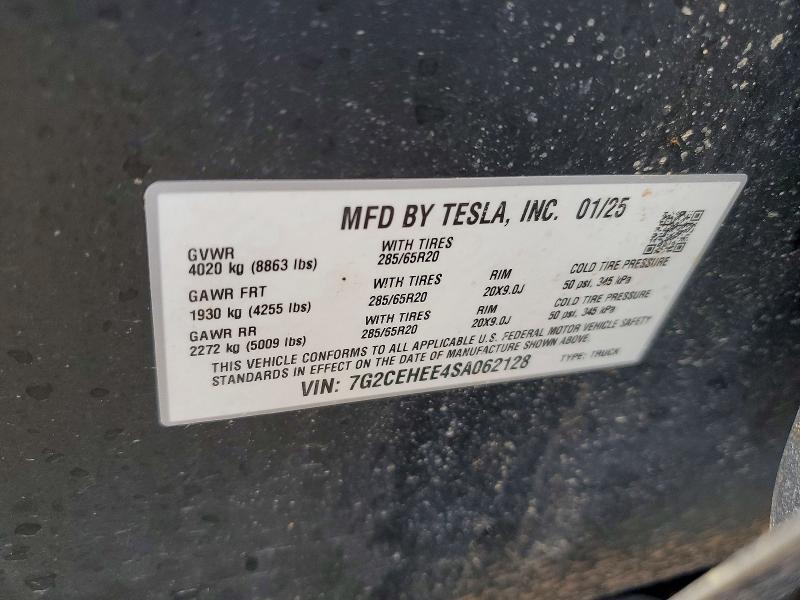 50313296 :رقم المزاد ، 7G2CEHEE4SA062128 vin ، 2025 Tesla Cybertruck مزاد بيع