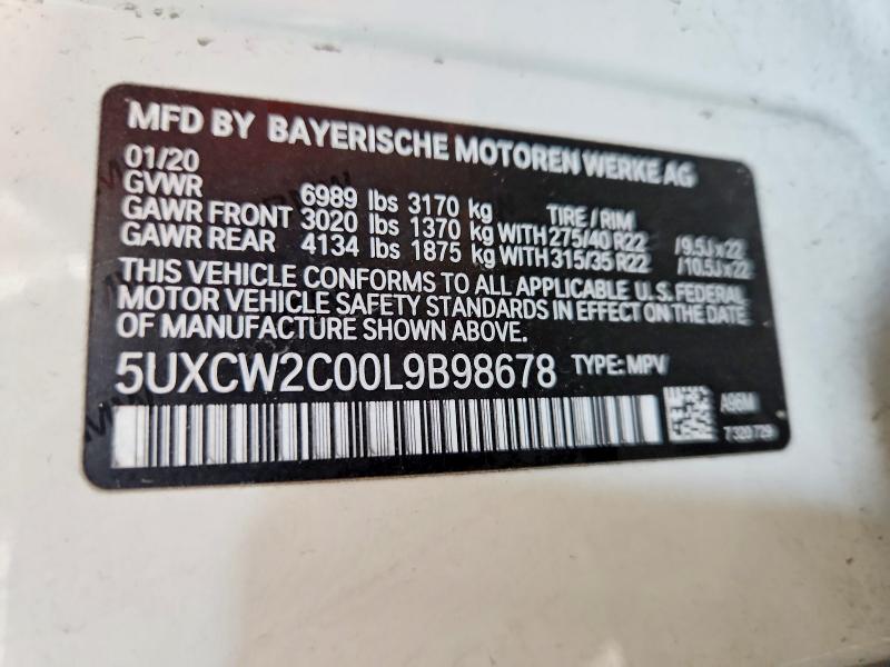 Aukcja sprzedaży 2020 Bmw X7, vin: 5UXCW2C00L9B98678, numer aukcji: 51529656