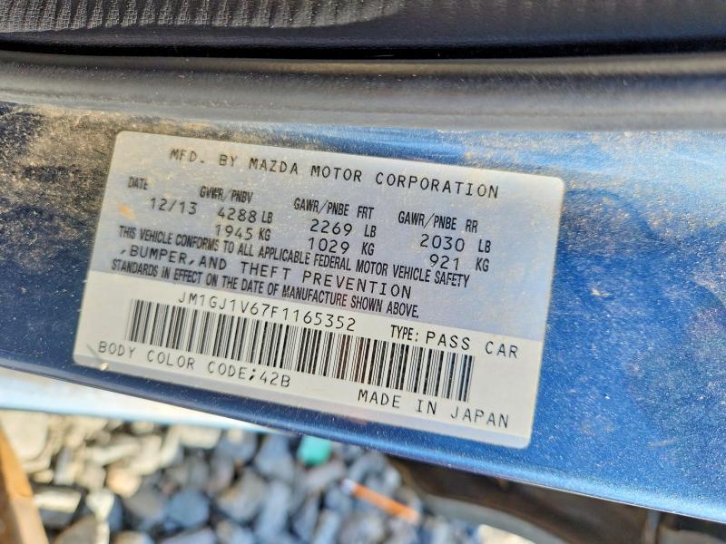 Auction sale of the 2015 Mazda 6, vin: JM1GJ1V67F1165352, lot number: 49075066