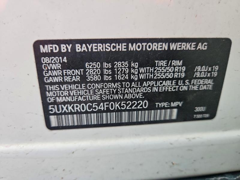 48415336 :رقم المزاد ، 5UXKR0C54F0K52220 vin ، 2015 Bmw X5 مزاد بيع