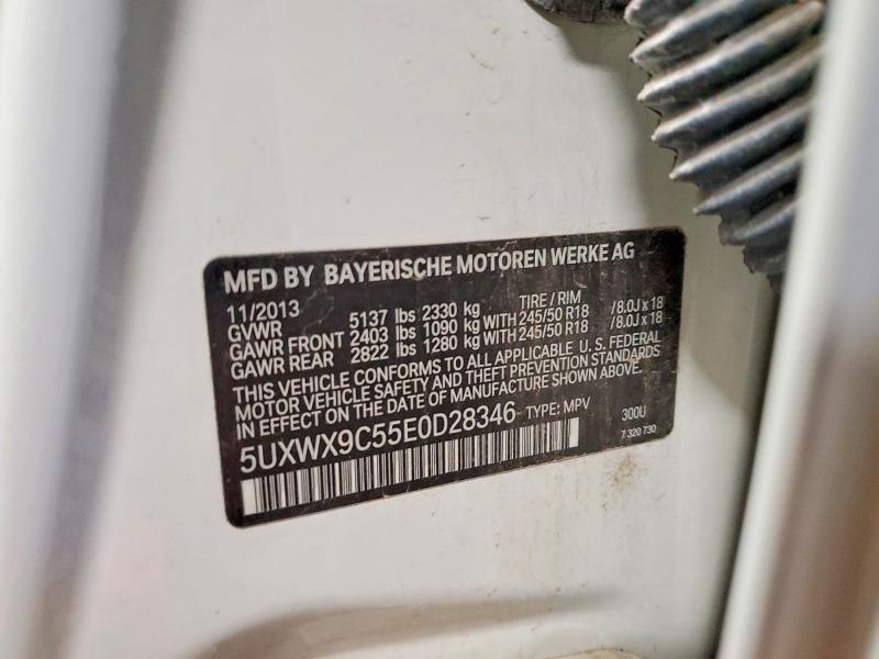 50943396 :رقم المزاد ، 5UXWX9C55E0D28346 vin ، 2014 Bmw X3 مزاد بيع