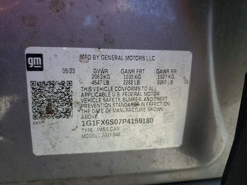 49926216 :رقم المزاد ، 1G1FX6S07P4159180 vin ، 2023 Chevrolet Bolt Ev مزاد بيع