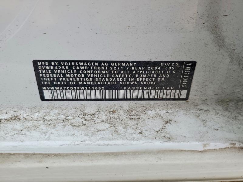 Aukcja sprzedaży 2023 Volkswagen Gti, vin: WVWWA7CD3PW211652, numer aukcji: 50286666