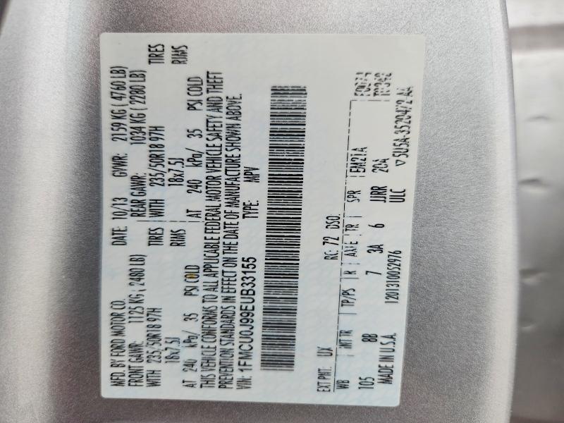 Продаж на аукціоні авто 2014 Ford Escape, vin: 1FMCU0J99EUB33155, номер лоту: 45659536