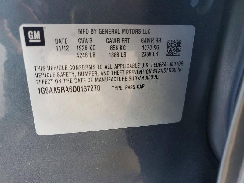2013 Cadillac Ats მანქანა იყიდება აუქციონზე, vin: 1G6AA5RA6D0137270, აუქციონის ნომერი: 51016096