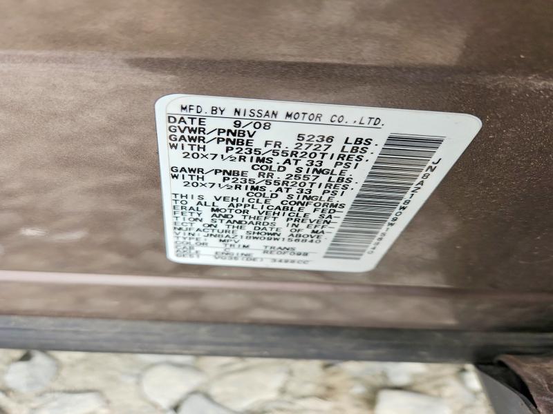 Aukcja sprzedaży 2009 Nissan Murano, vin: JN8AZ18W09W156840, numer aukcji: 51552086
