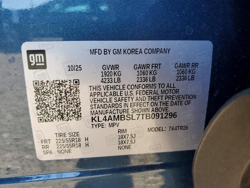 Aukcja sprzedaży 2026 Buick Encore Gx, vin: KL4AMBSL7TB091296, numer aukcji: 50003996