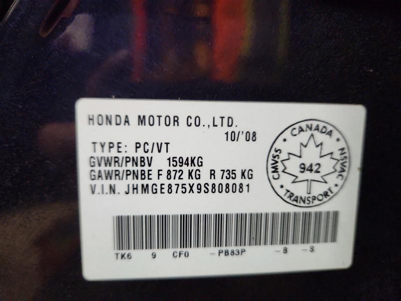 Продаж на аукціоні авто 2009 Honda Fit, vin: JHMGE875X9S808081, номер лоту: 50985156
