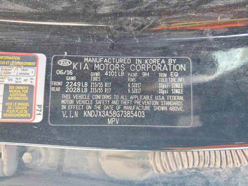 Aukcja sprzedaży 2016 Kia Soul, vin: KNDJX3A58G7385403, numer aukcji: 50303106