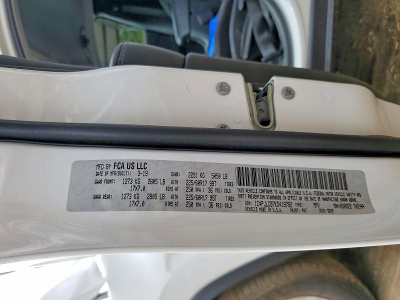 Продажа на аукционе авто 2019 Jeep Cherokee, vin: 1C4PJLCB7KD419792, номер лота: 48755586