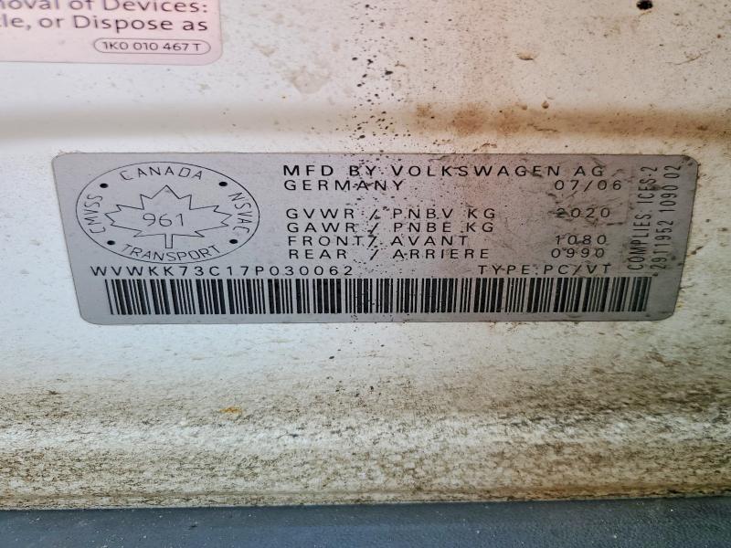 49585856 :رقم المزاد ، WVWKK73C17P030062 vin ، 2007 Volkswagen Passat مزاد بيع