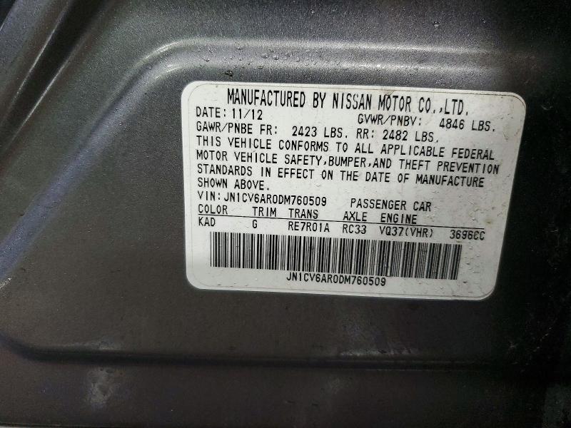 Aukcja sprzedaży 2013 Infiniti G37 Sedan, vin: JN1CV6AR0DM760509, numer aukcji: 49505066