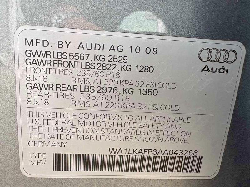 Aukcja sprzedaży 2010 Audi Q5, vin: WA1LKAFP3AA043268, numer aukcji: 51167406