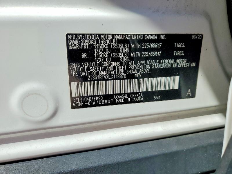 Продажа на аукционе авто 2020 Toyota Rav4, vin: 2T3G1RFVXLC118870, номер лота: 51127826
