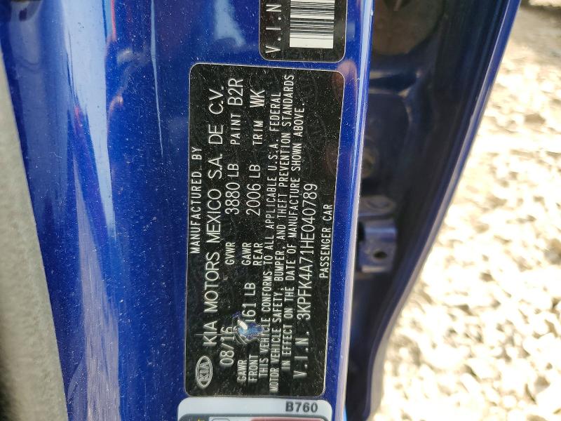 Продажа на аукционе авто 2017 Kia Forte, vin: 3KPFK4A71HE040789, номер лота: 50436186