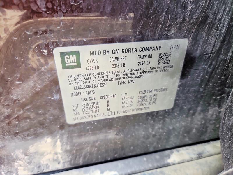 2015 Buick Encore მანქანა იყიდება აუქციონზე, vin: KL4CJBSB4FB080222, აუქციონის ნომერი: 51666756