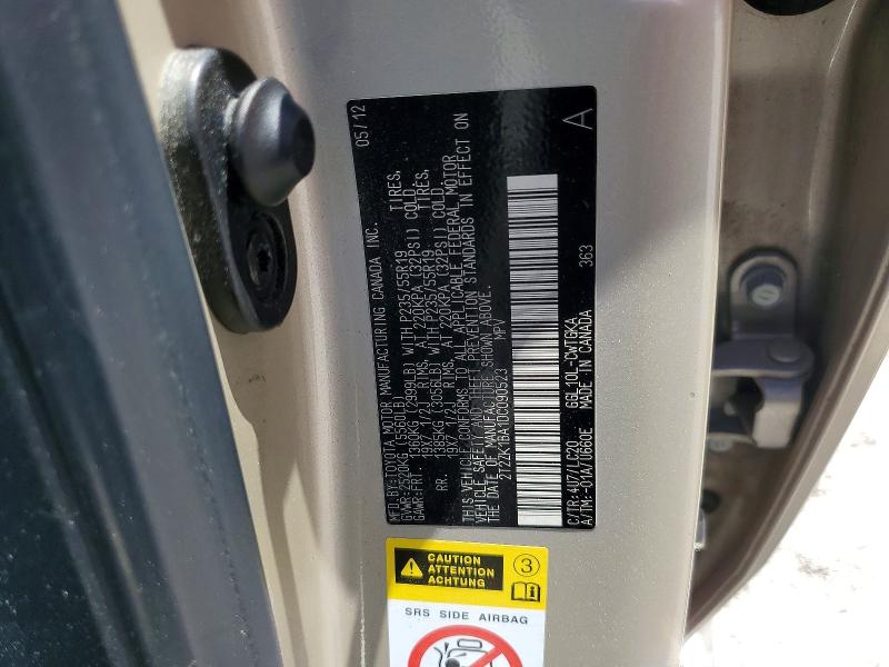 Aukcja sprzedaży 2013 Lexus Rx, vin: 2T2ZK1BA1DC090523, numer aukcji: 50422296