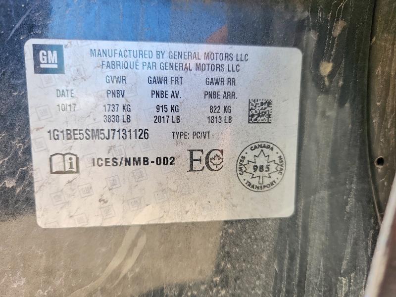 Продаж на аукціоні авто 2018 Chevrolet Cruze, vin: 1G1BE5SM5J7131126, номер лоту: 51300816