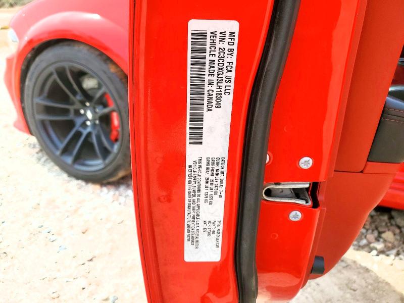 49101306 :رقم المزاد ، 2C3CDXGJ3LH183049 vin ، 2020 Dodge Charger مزاد بيع