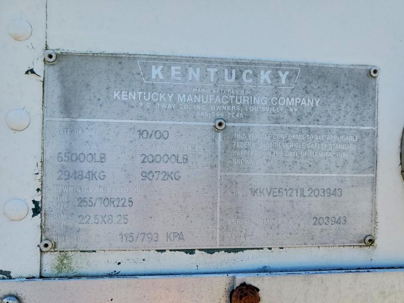 50162656 :رقم المزاد ، 1KKVE51211L203943 vin ، 2001 Kentucky Trailers مزاد بيع