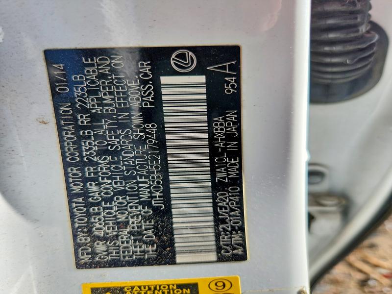 48477666 :رقم المزاد ، JTHKD5BH5E2179448 vin ، 2014 Lexus Ct 200h مزاد بيع