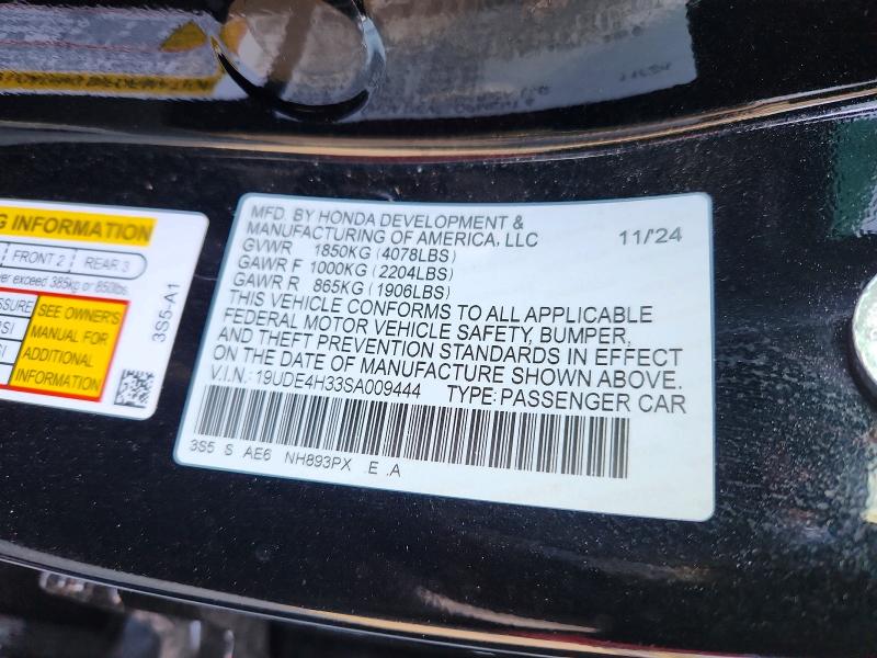 50847836 :رقم المزاد ، 19UDE4H33SA009444 vin ، 2025 Acura Integra مزاد بيع
