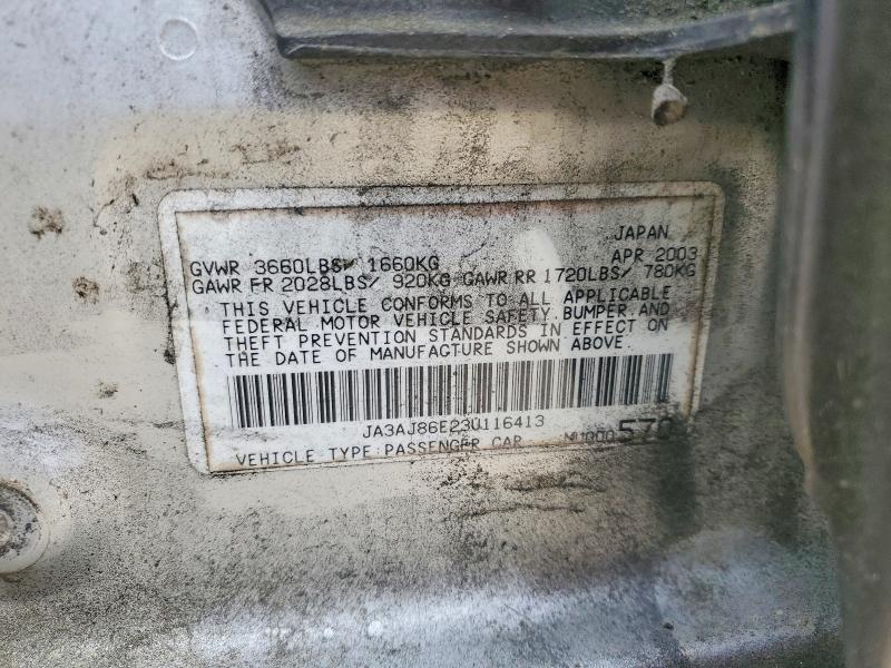 Продаж на аукціоні авто 2003 Mitsubishi Lancer, vin: JA3AJ86E23U116413, номер лоту: 49742236