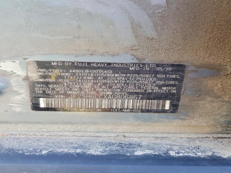 Продажа на аукционе авто 2010 Subaru Forester, vin: JF2SH6CCXAG806867, номер лота: 49461046