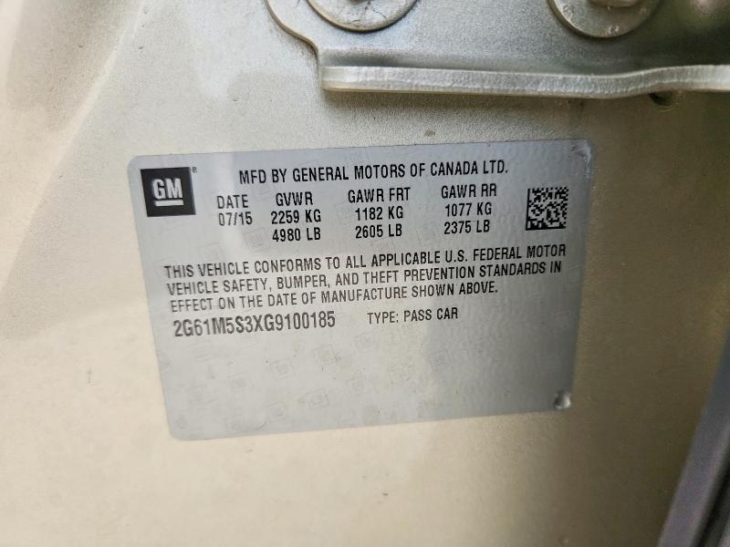 Продаж на аукціоні авто 2016 Cadillac Xts, vin: 2G61M5S3XG9100185, номер лоту: 51562766