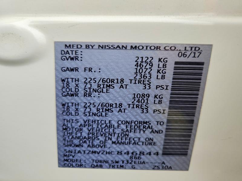 Продажа на аукционе авто 2017 Nissan Rogue, vin: 5N1AT2MV2HC846844, номер лота: 51990946