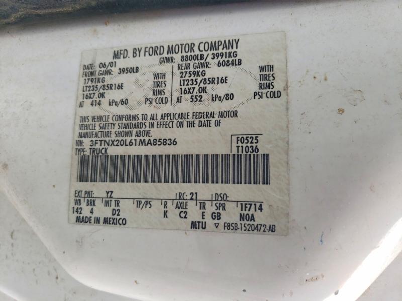 Aukcja sprzedaży 2001 Ford F250, vin: 3FTNX20L61MA85836, numer aukcji: 49440406