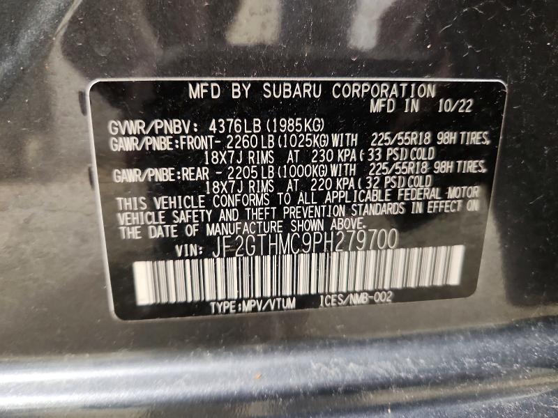 Продажа на аукционе авто 2023 Subaru Crosstrek, vin: JF2GTHMC9PH279700, номер лота: 51368256
