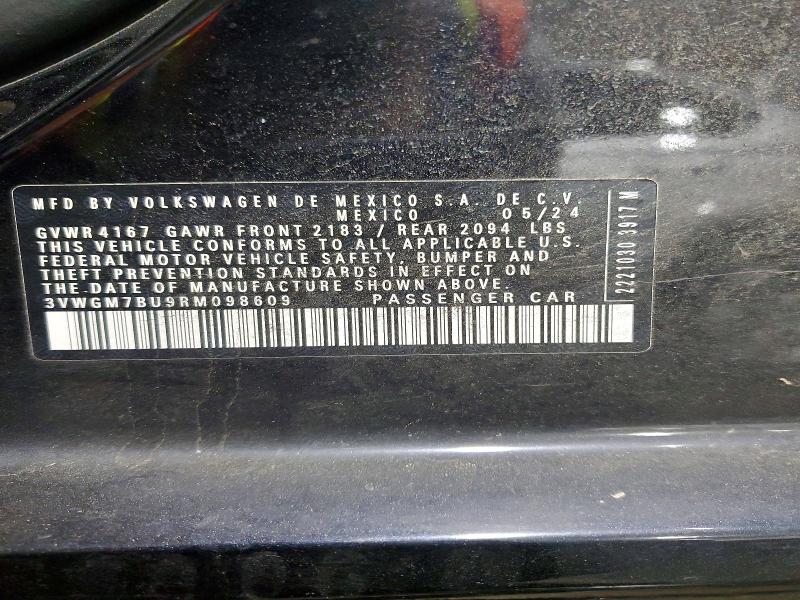 49373226 :رقم المزاد ، 3VWGM7BU9RM098609 vin ، 2024 Volkswagen Jetta مزاد بيع