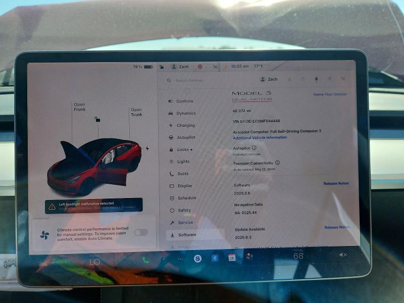 Продажа на аукционе авто 2021 Tesla Model 3, vin: 5YJ3E1EC0MF044448, номер лота: 50150146