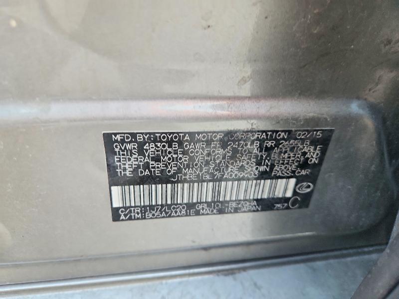Aukcja sprzedaży 2015 Lexus Gs, vin: JTHBE1BL7FA009903, numer aukcji: 50820876