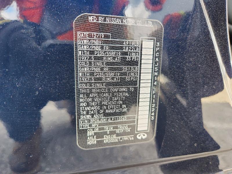 2020 Infiniti Qx50 მანქანა იყიდება აუქციონზე, vin: 3PCAJ5M14LF112243, აუქციონის ნომერი: 48439006