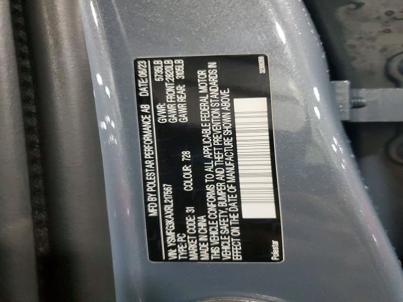 Aukcja sprzedaży 2024 Polestar 2, vin: YSMFG3KAXRL217567, numer aukcji: 49321776