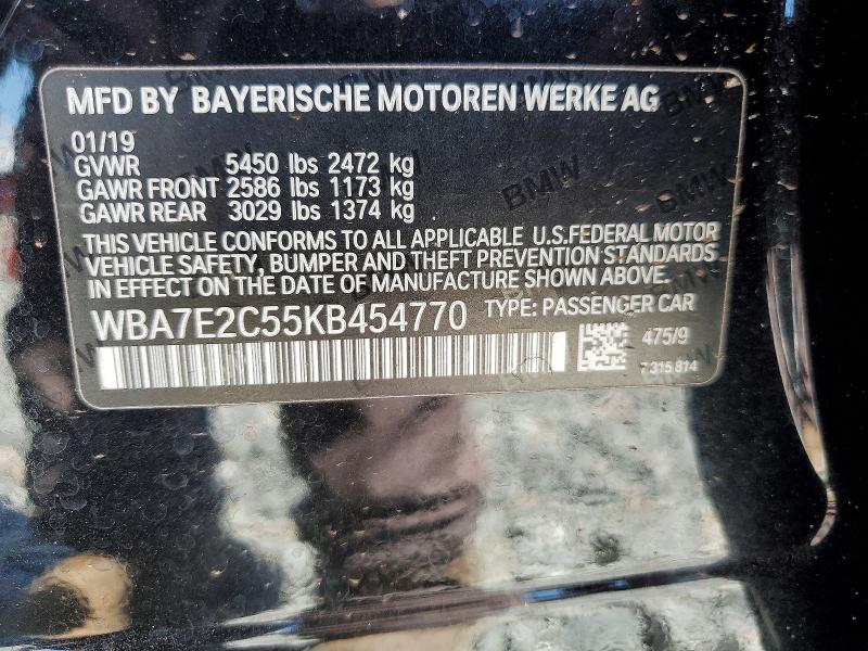 Продаж на аукціоні авто 2019 Bmw 740, vin: WBA7E2C55KB454770, номер лоту: 51676536