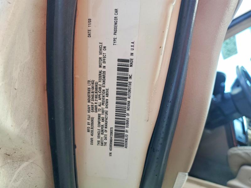 Aukcja sprzedaży 2004 Subaru Legacy, vin: 4S3BE896047208375, numer aukcji: 49473456