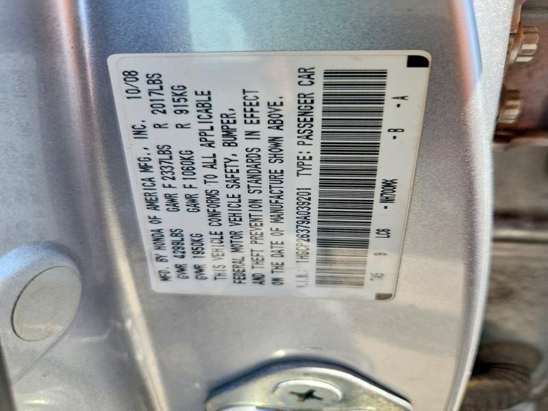 50525786 :رقم المزاد ، 1HGCP26379A039201 vin ، 2009 Honda Accord مزاد بيع