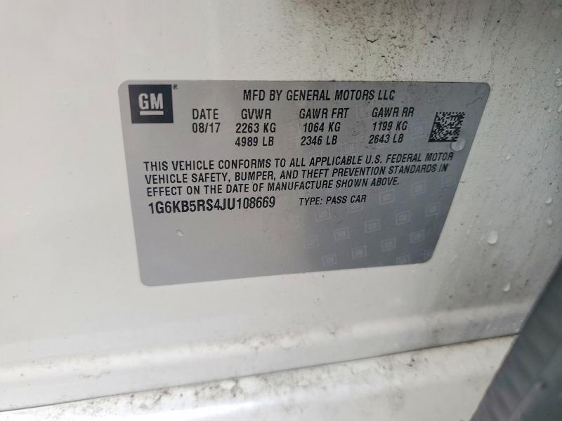 2018 Cadillac Ct6 მანქანა იყიდება აუქციონზე, vin: 1G6KB5RS4JU108669, აუქციონის ნომერი: 47575806