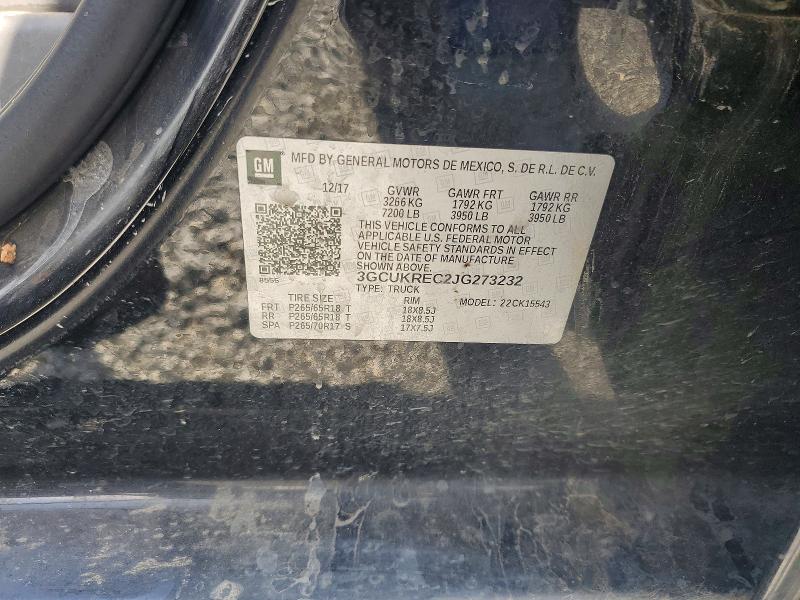 Aukcja sprzedaży 2018 Chevrolet Silverado, vin: 3GCUKREC2JG273232, numer aukcji: 48921766