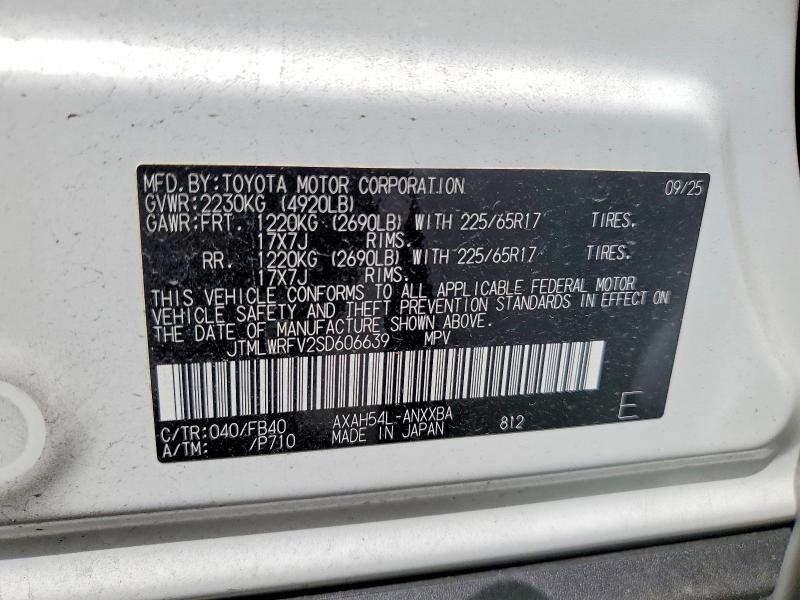 Продаж на аукціоні авто 2025 Toyota Rav4, vin: JTMLWRFV2SD606639, номер лоту: 50324816