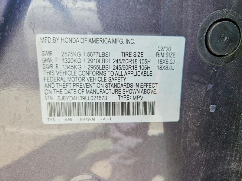 2020 Acura Mdx მანქანა იყიდება აუქციონზე, vin: 5J8YD4H39LL021673, აუქციონის ნომერი: 51821706