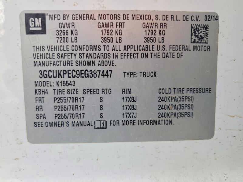Продаж на аукціоні авто 2014 Chevrolet Silverado, vin: 3GCUKPEC9EG387447, номер лоту: 49165636